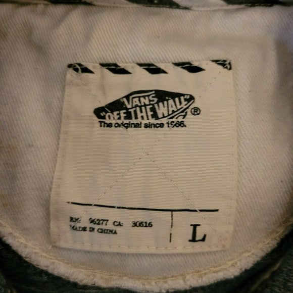 Unisex Long Sleeve Denim Blue Hoodie Kangaroo Pouch Sz L VANS OFF THE WALL - Picture 7 of 9